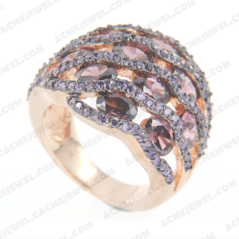 Rings Brass Shiny Rose gold / Black