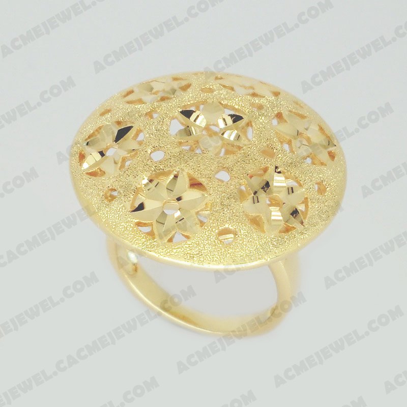 Rings Brass Matt / Sparkling Finishin / Pattern Engraving / Shiny Gold