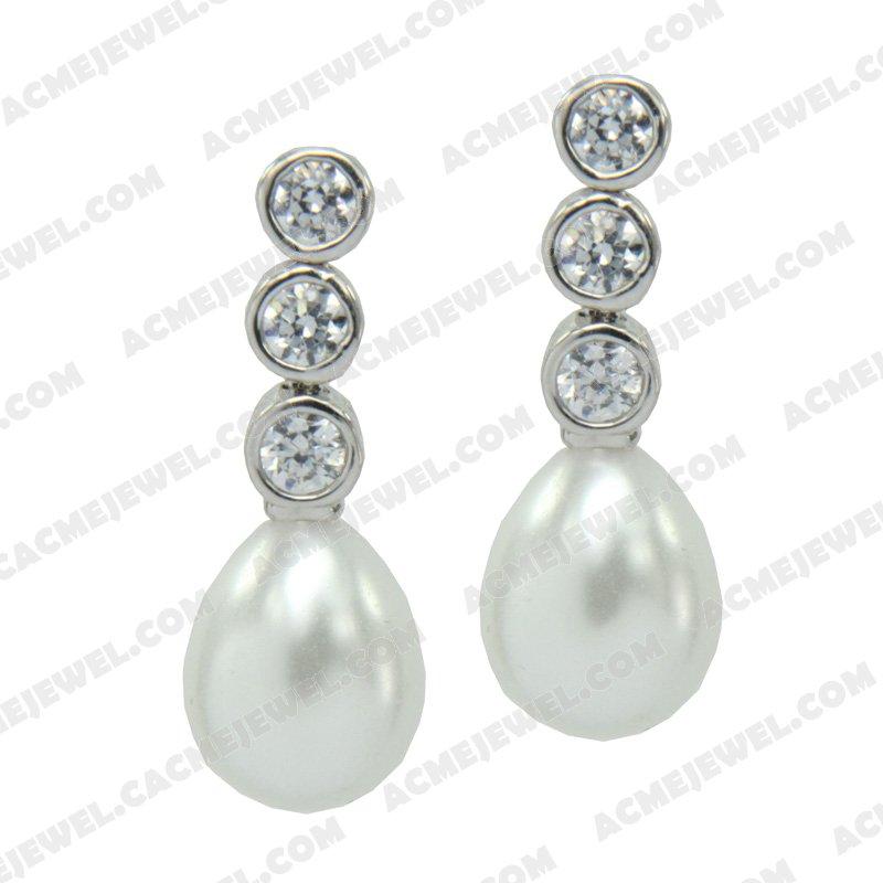 Earrings Silver / Brass  Rhodium plating