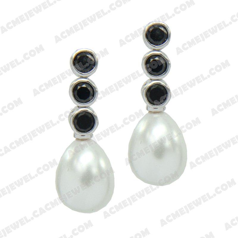 Earrings Silver / Brass  Rhodium plating