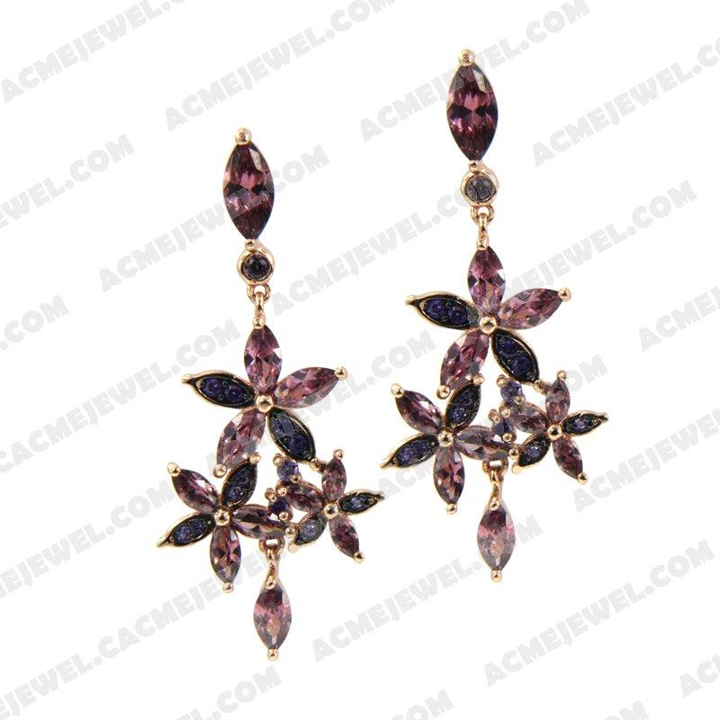 Earrings Silver / Brass  2-tone(rose gold / black rhodium plating) Earrings Silver / Brass  2-tone(rose gold / black rhodium plating)