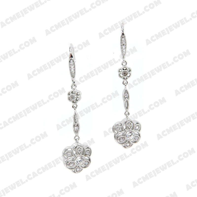 Earrings 925 Sterling Silver  Rhodium 