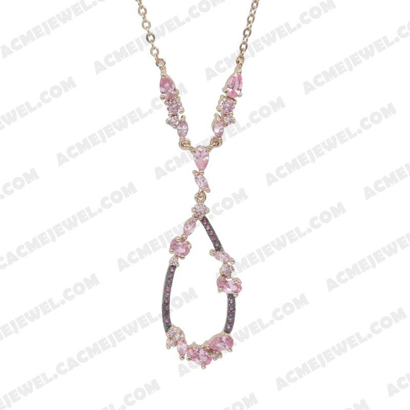 Necklace 925 Sterling Silver 2-tone Rose gold and black rhodium Necklace 925 Sterling Silver 2-tone Rose gold and black rhodium