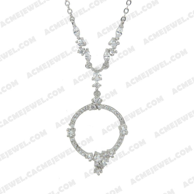 Necklace 925 Sterling Silver  Rhodium 