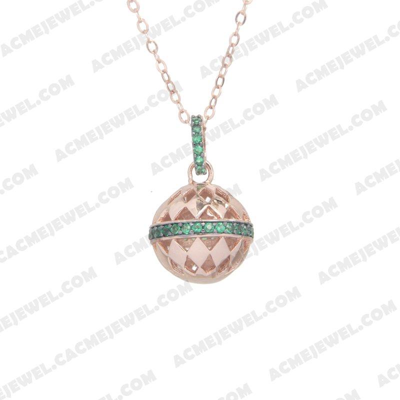 Pendants 925 Sterling Silver 2-tone Rose gold and black rhodium