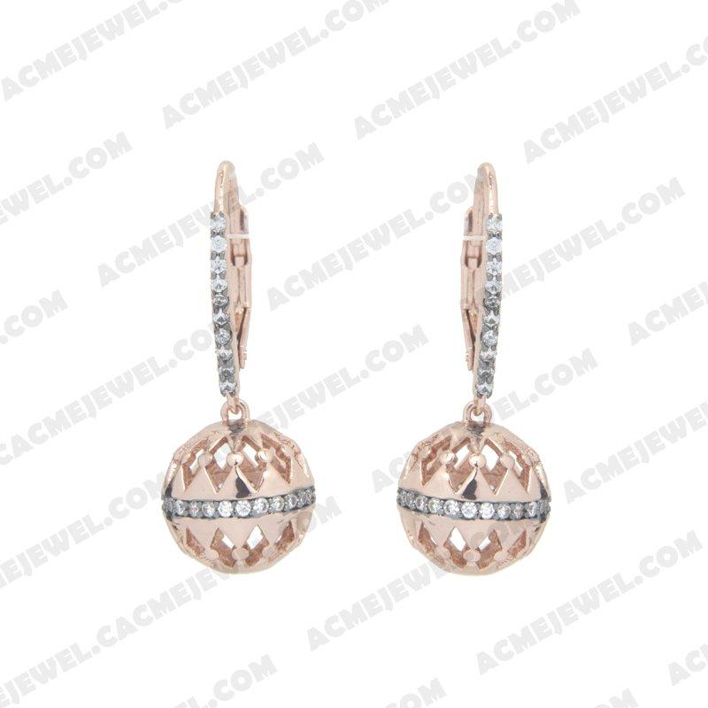 Earrings 925 Sterling Silver 2-tone Rose gold and black rhodium Earrings 925 Sterling Silver 2-tone Rose gold and black rhodium