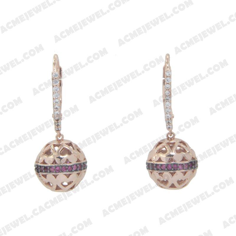 Earrings 925 Sterling Silver 2-tone Rose gold and black rhodium Earrings 925 Sterling Silver 2-tone Rose gold and black rhodium