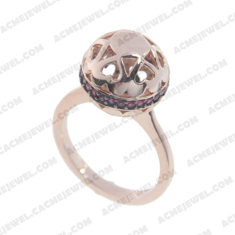 Rings 925 Sterling Silver 2-tone Rose gold and black rhodium Rings 925 Sterling Silver 2-tone Rose gold and black rhodium