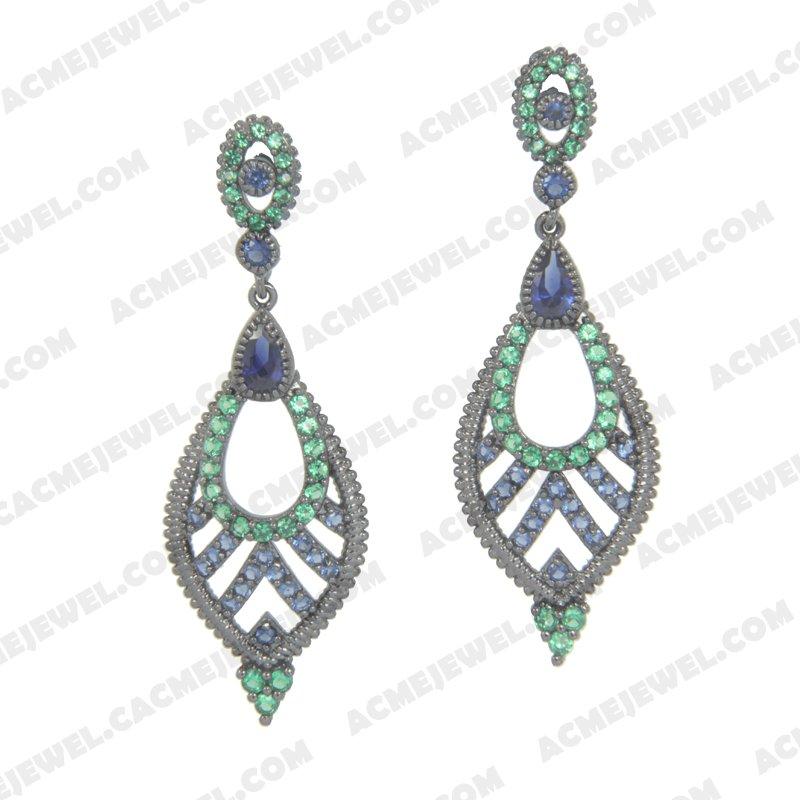 Earrings 925 Sterling Silver  Black rhodium 