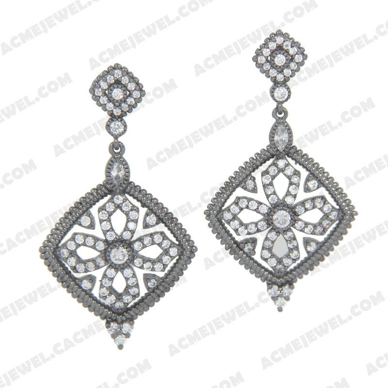 Earrings 925 Sterling Silver  Black rhodium 