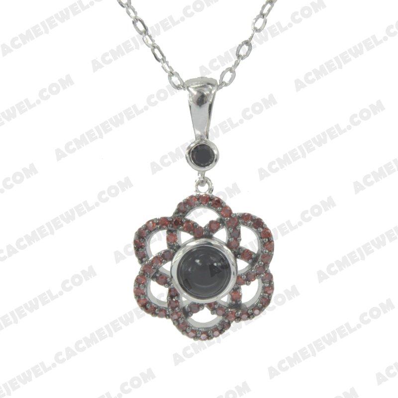 Pendants 925 sterling silver  2-tone Rhodium and black rhodium