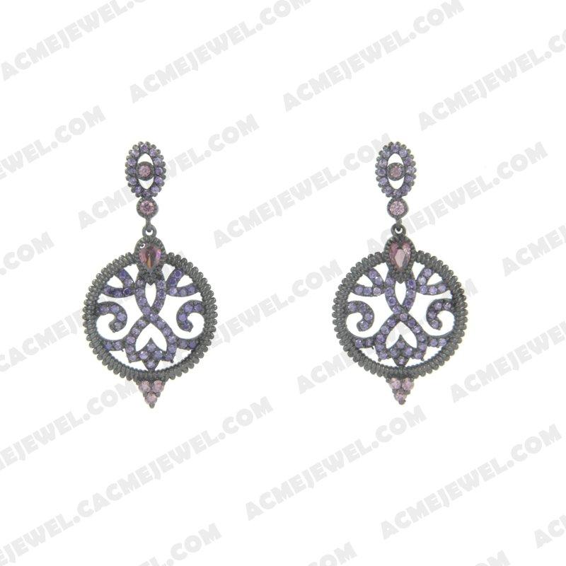 Earrings 925 sterling silver   Black rhodium 