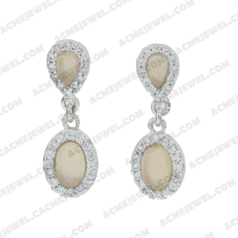 Earrings 925 sterling silver   Rhodium 