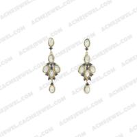   Earrings 925 sterling silver  2-tone Gold and black rhodium