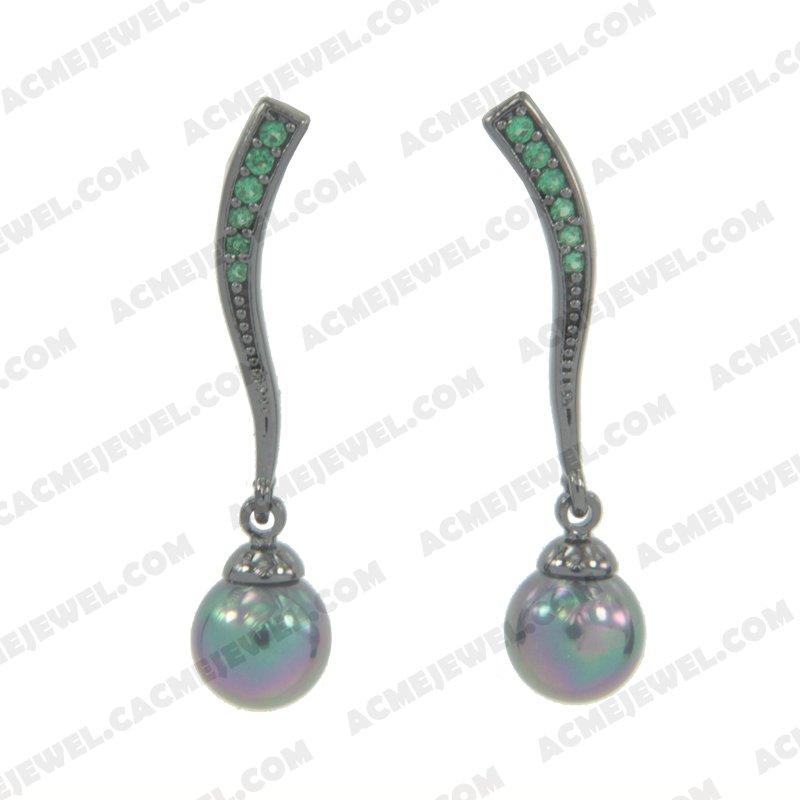 Earrings 925 sterling silver   Black rhodium 