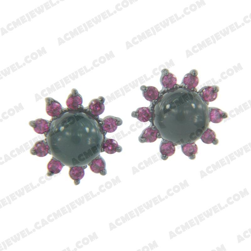 Earrings 925 sterling silver   Black rhodium 