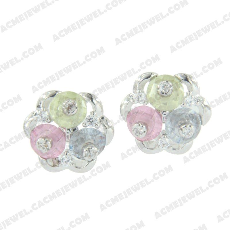 Earrings 925 sterling silver   Rhodium 