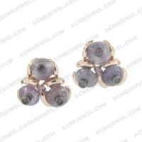   Earrings 925 sterling silver  2-tone Rose gold and black rhodium