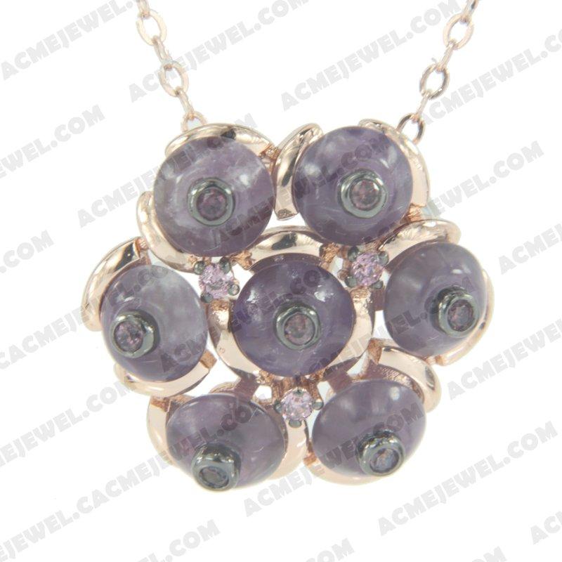 Pendants 925 sterling silver  2-tone Rose gold and black rhodium