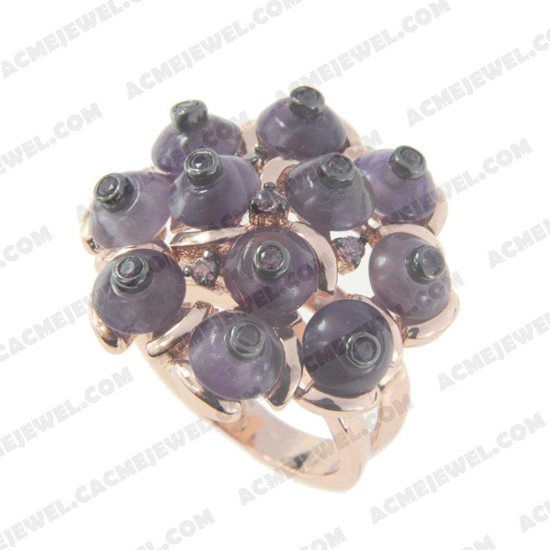 Rings 925 sterling silver  2-tone Rose gold and black rhodium