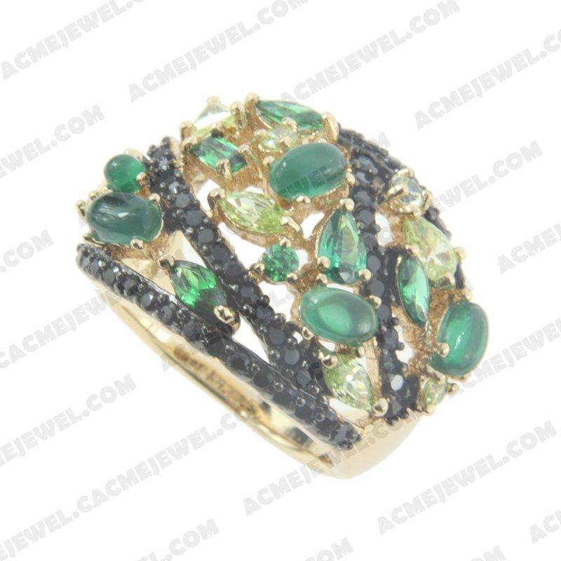 Rings 925 Sterling Silver 2-tone Gold and black rhodium Rings 925 Sterling Silver 2-tone Gold and black rhodium