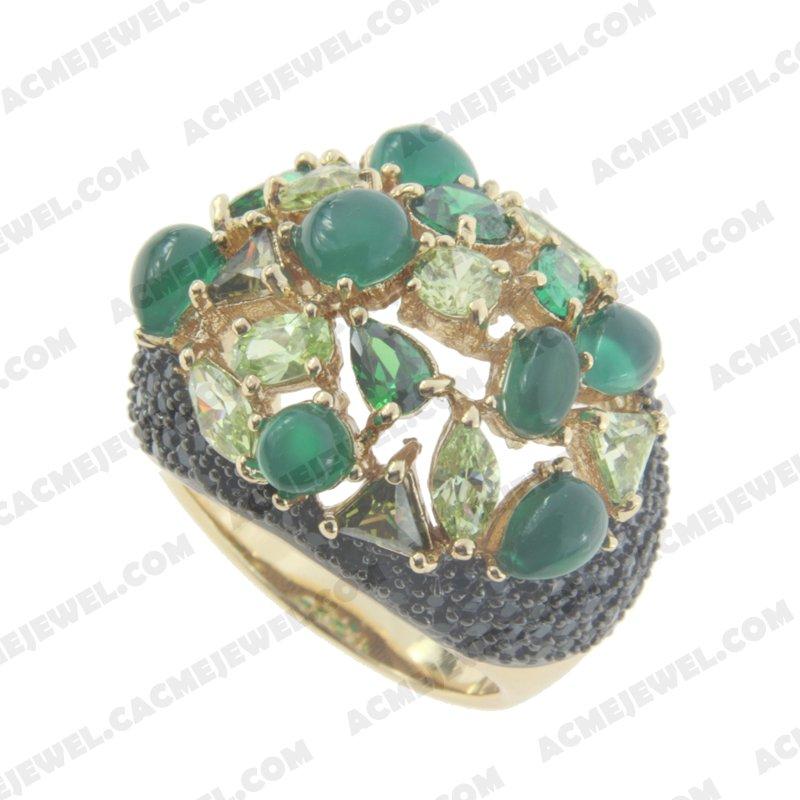 Rings 925 Sterling Silver 2-tone Gold and black rhodium Rings 925 Sterling Silver 2-tone Gold and black rhodium