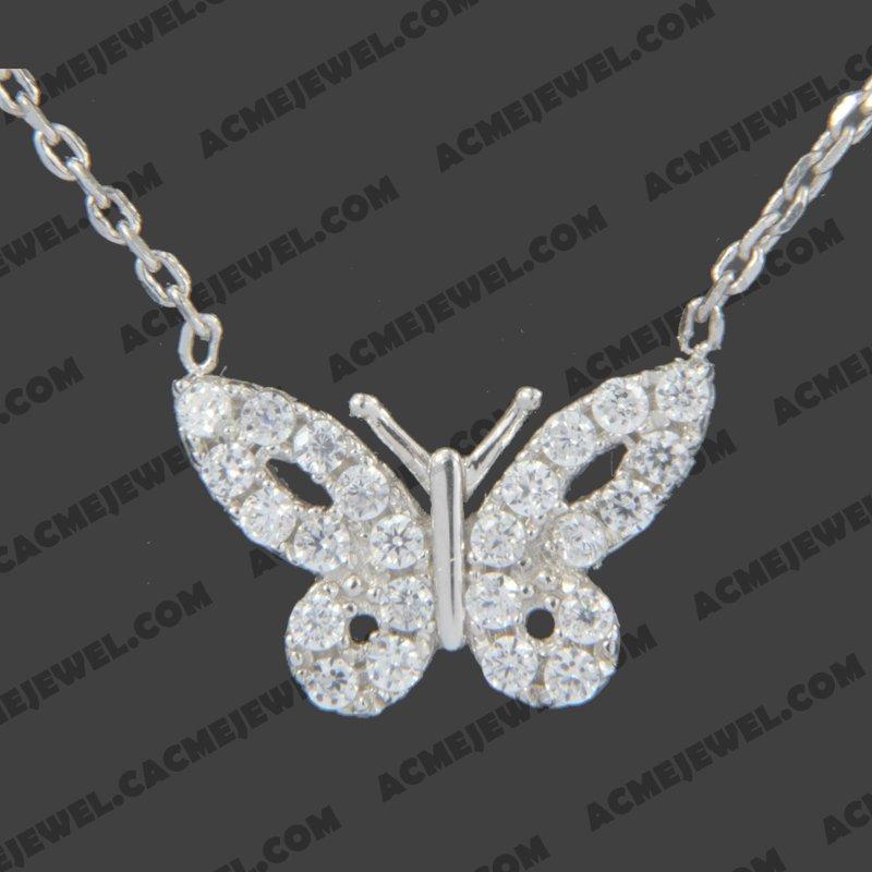 Necklace 925 Sterling Silver   Rhodium 