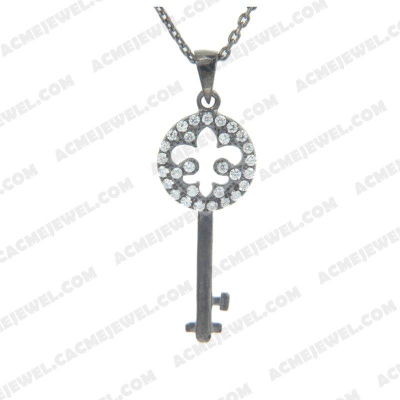 Necklace 925 Sterling Silver   Black rhodium 