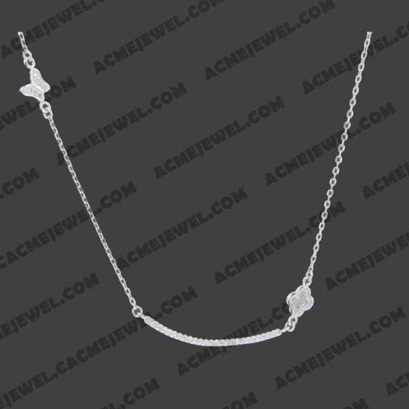 Necklace 925 Sterling Silver  Rhodium  Necklace 925 Sterling Silver  Rhodium
