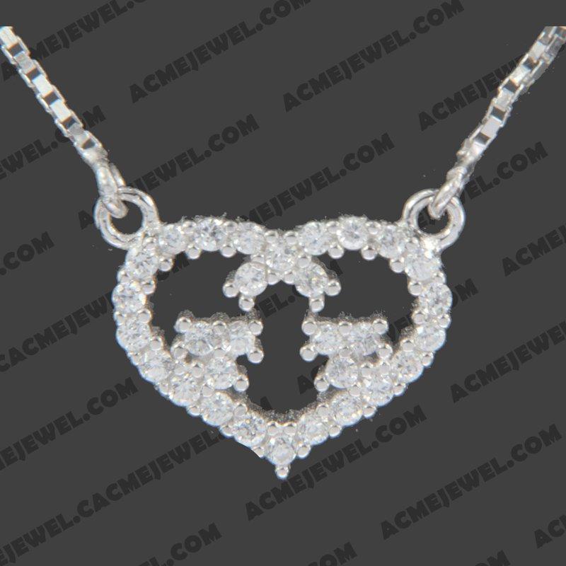 Necklace 925 Sterling Silver  Rhodium  Necklace 925 Sterling Silver  Rhodium
