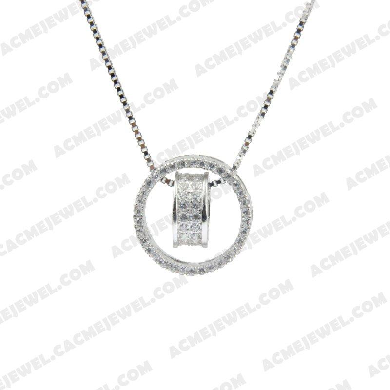 Necklace 925 Sterling Silver  Rhodium 