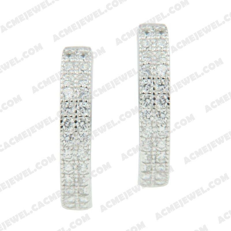 Earrings 925 Sterling Silver  Rhodium 