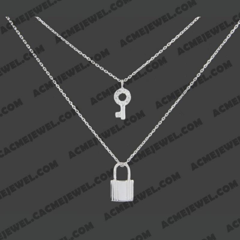 Necklace 925 Sterling Silver  Rhodium  Necklace 925 Sterling Silver  Rhodium