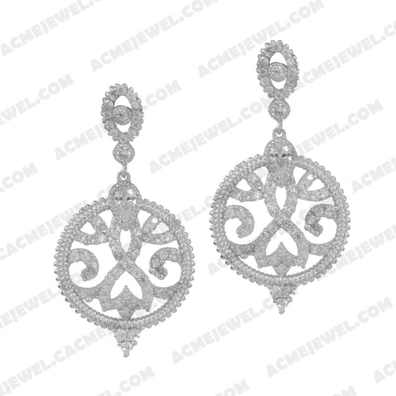 Earrings 925 sterling silver  White Rhodium  Earrings 925 sterling silver  White Rhodium
