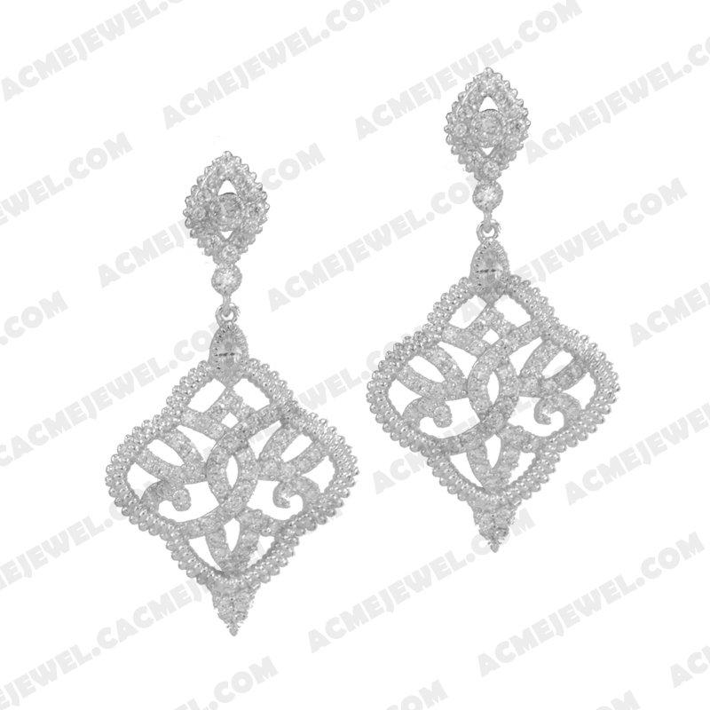 Earrings 925 sterling silver  White Rhodium  Earrings 925 sterling silver  White Rhodium
