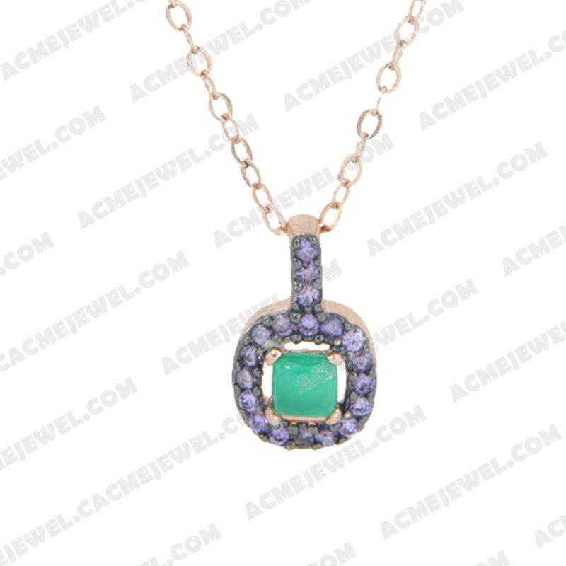 Pendants 925 Sterling Silver 2-tone Rose gold and black rhodium