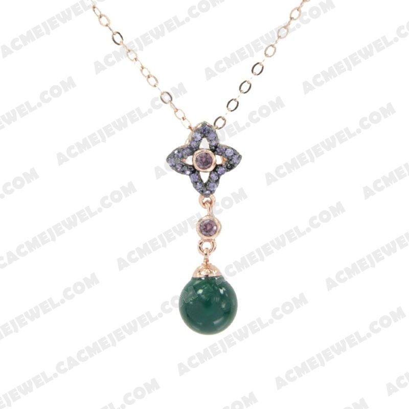 Pendants 925 Sterling Silver 2-tone Rose gold and black rhodium