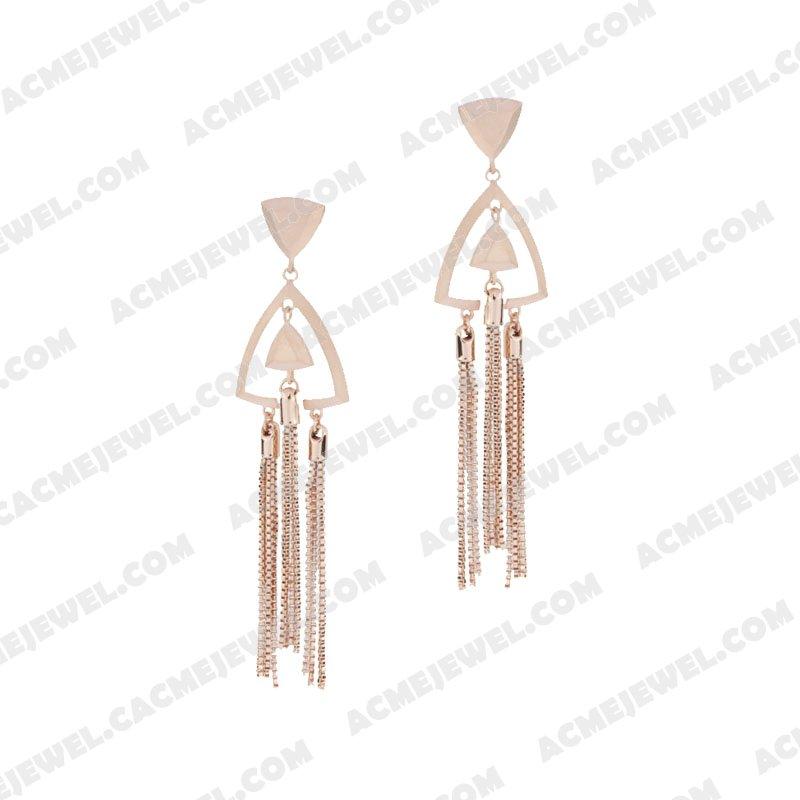 Earrings 925 Sterling Silver 2-tone Rose gold and matt rose gold Earrings 925 Sterling Silver 2-tone Rose gold and matt rose gold