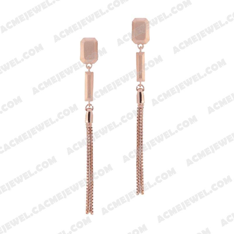 Earrings 925 Sterling Silver 2-tone Rose gold and matt rose gold Earrings 925 Sterling Silver 2-tone Rose gold and matt rose gold