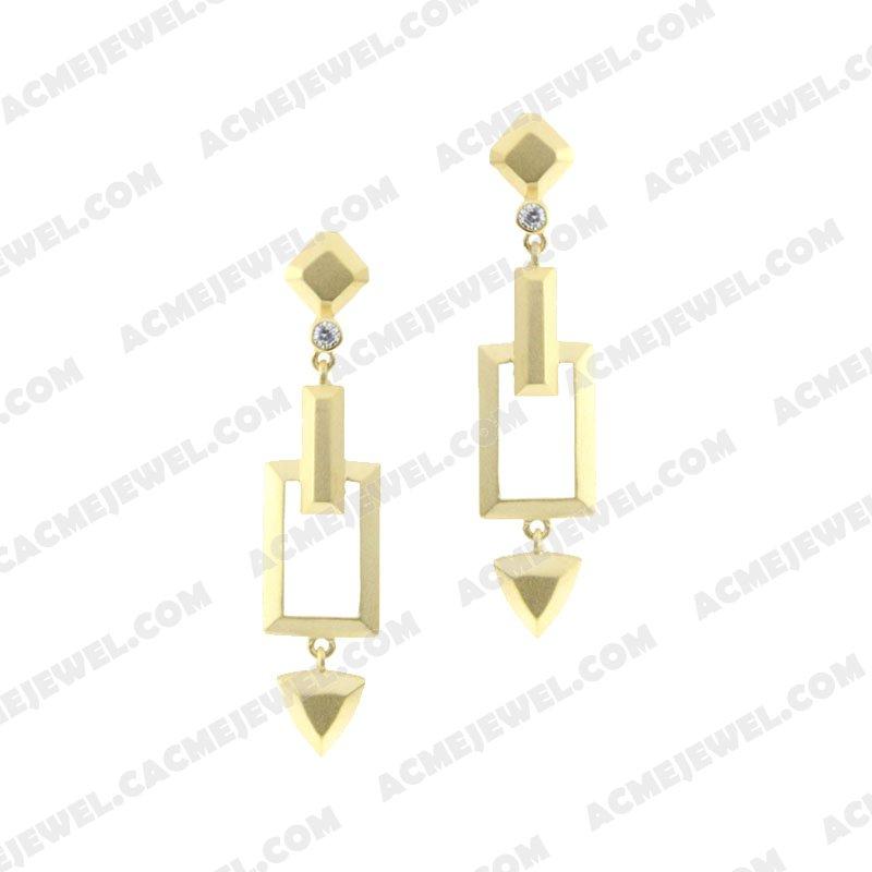 Earrings 925 Sterling Silver  Matt gold Earrings 925 Sterling Silver  Matt gold