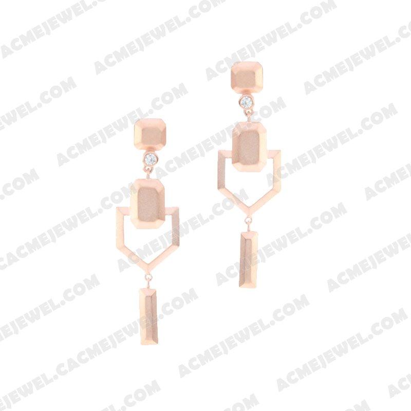 Earrings 925 Sterling Silver  Matt rose gold