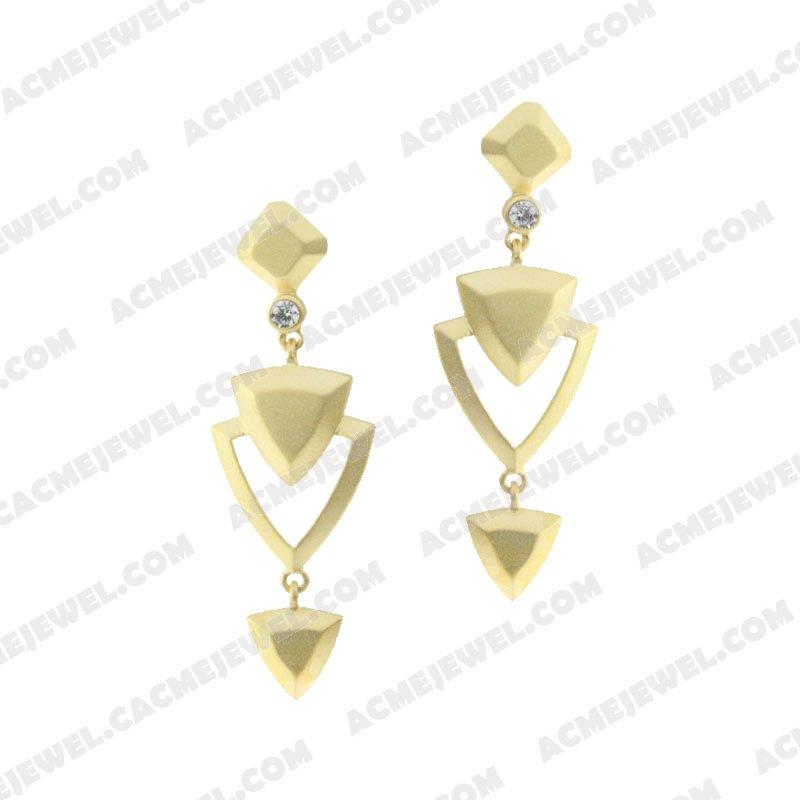 Earrings 925 Sterling Silver  Matt gold