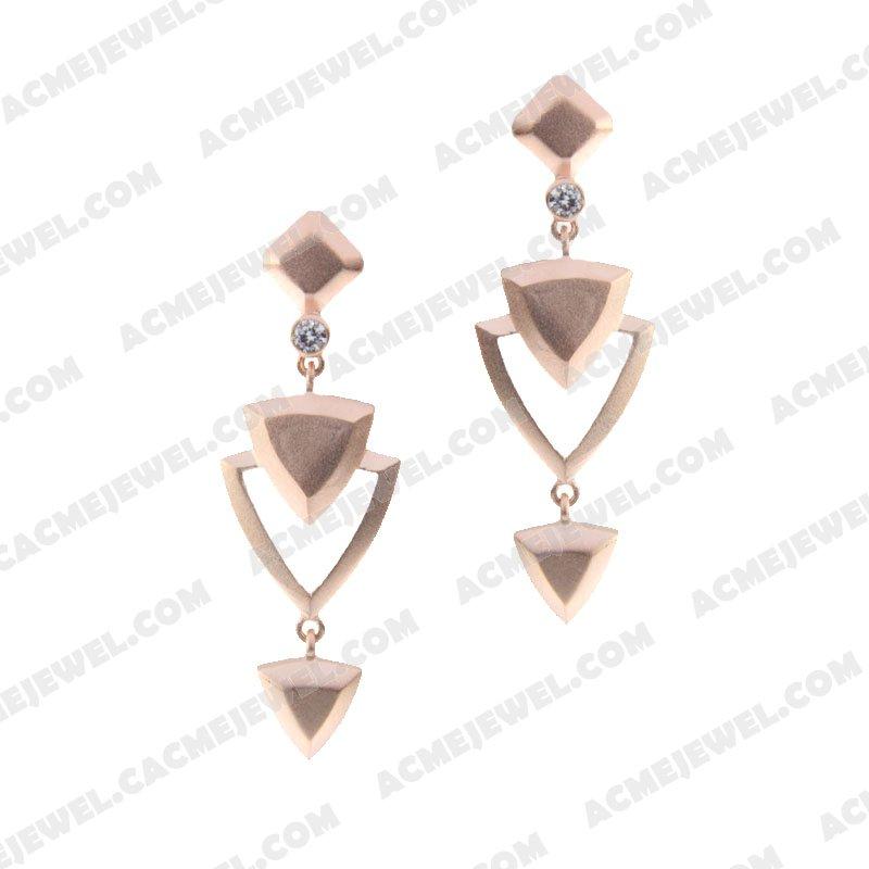 Earrings 925 Sterling Silver  Matt rose gold