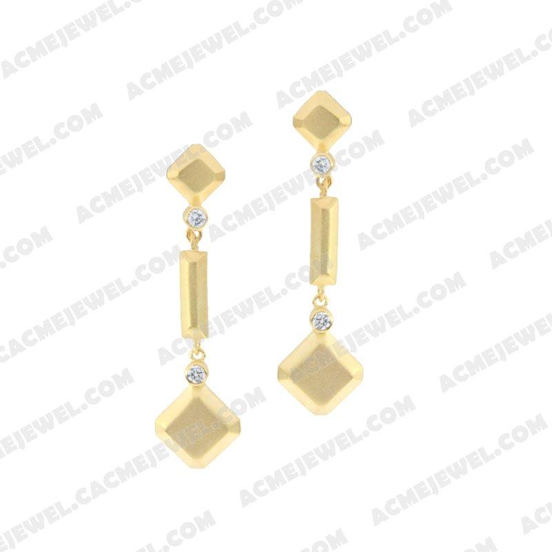 Earrings 925 Sterling Silver  Matt gold