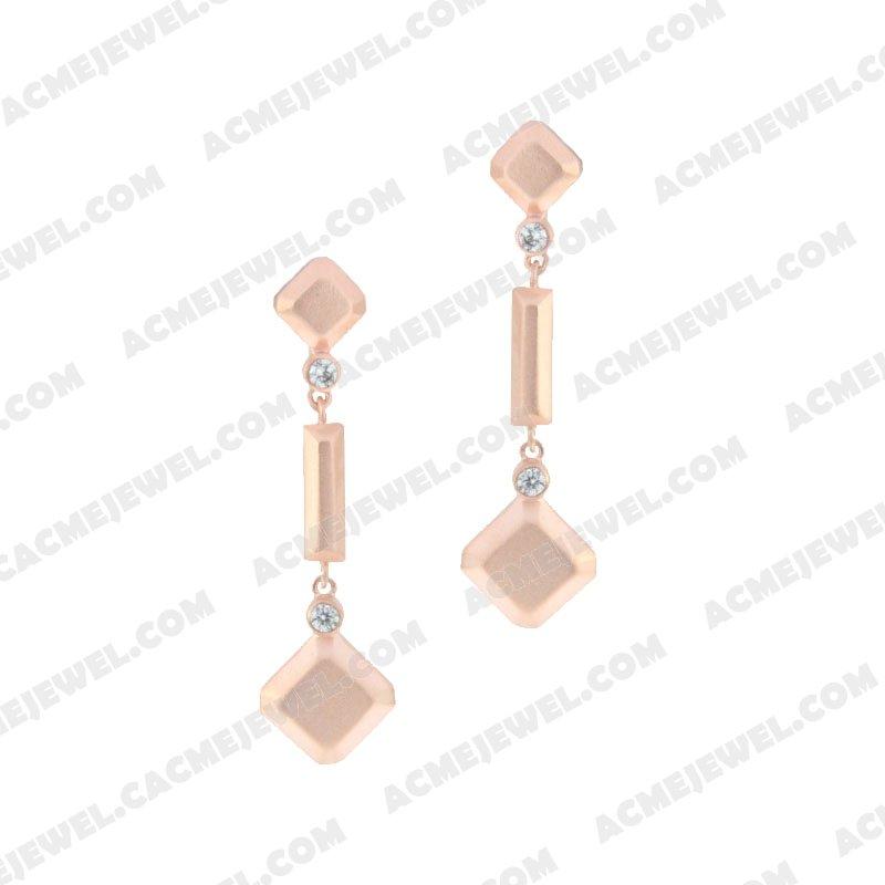 Earrings 925 Sterling Silver  Matt rose gold