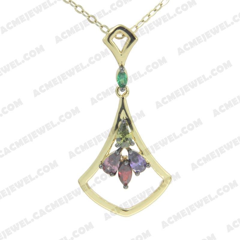 Pendants 925 sterling silver  2-tone Gold and black rhodium