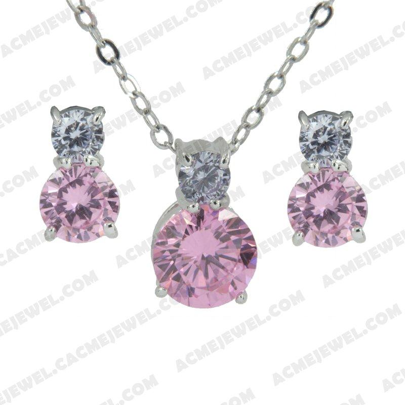 ﻿Jewellery Set 925 sterling silver   Rhodium 