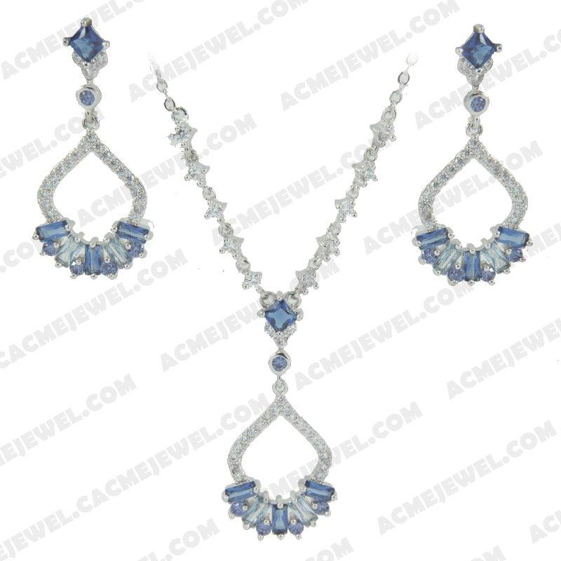 ﻿Jewellery Set 925 sterling silver   Rhodium 