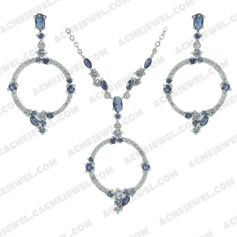 ﻿Jewellery Set 925 sterling silver   Rhodium 
