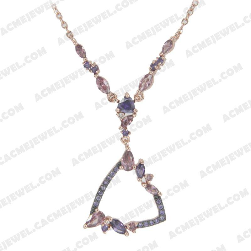 Necklace 925 sterling silver  2-tone Rose gold and black rhodium Necklace 925 sterling silver  2-tone Rose gold and black rhodium